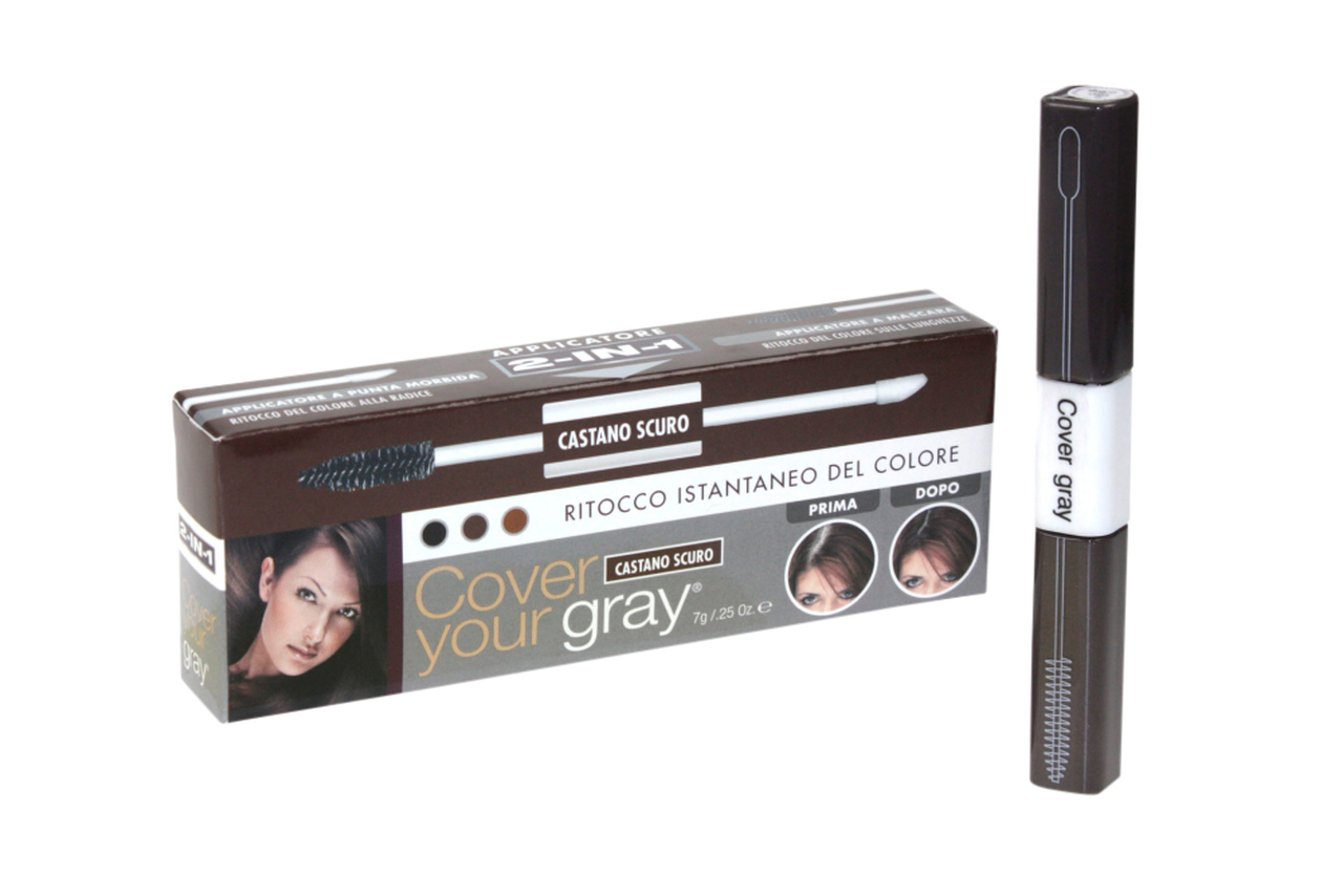 Corretor Instantâneo de Cor Cover Your Gray Aplicador 2 em 1 Castanho Escuro