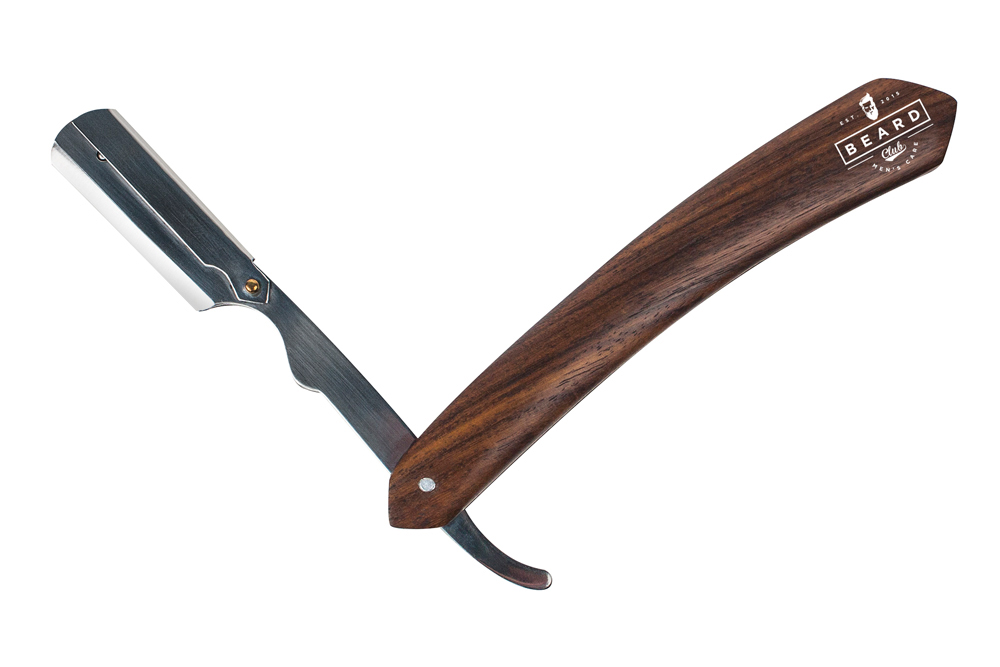 Navalha Beard Club Barbear Clássica Madeira
