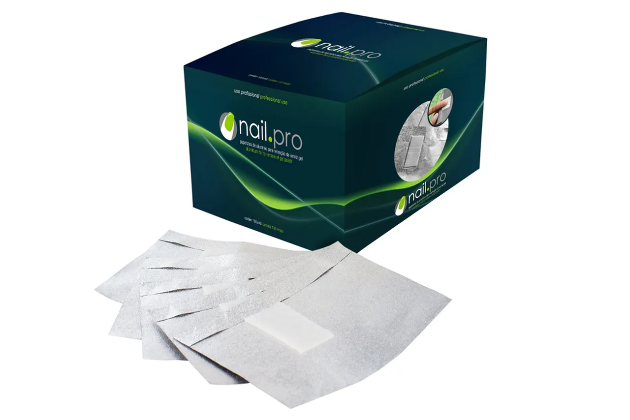 Papelotes Alumínio com Compressa RickiParodi Nailpro 100 Unidades