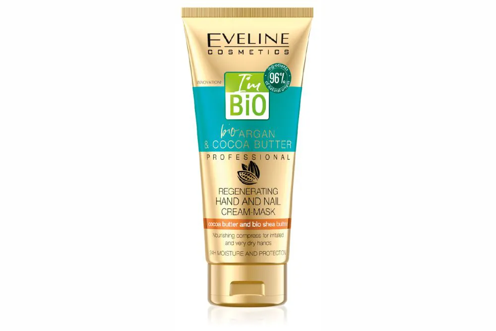 Máscara em Creme Mãos e Unhas Regenerante Eveline Bio Argan e Manteiga de Cacau 100 ml
