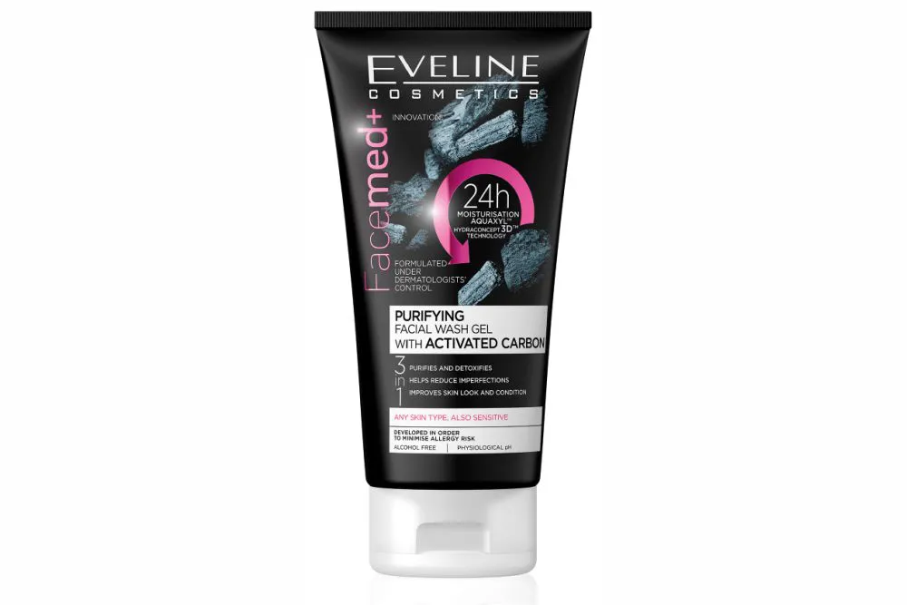 Gel de Limpeza Facial Purificante com Carvão Ativado Eveline Facemed+ 150 ml